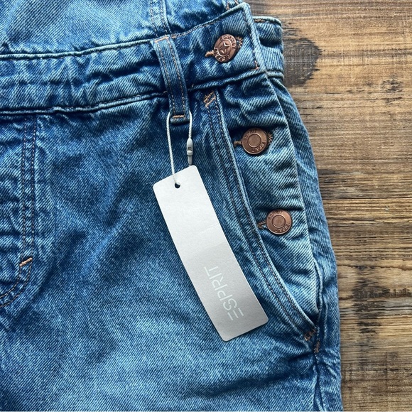 Esprit Womens 100% Cotton Denim Skirt Overalls Size Large NWT - Picture 2 of 8